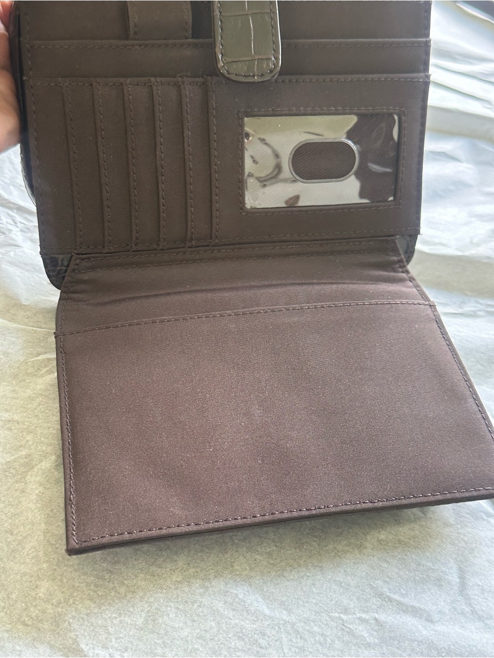 Nine West Dark Brown Croc-Embossed Crossbody Bag - Picture 5 of 6